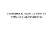 Introduction to Intel IA32 and IA64 Instruction Set Architectures