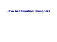 Java Acceleration Compilers