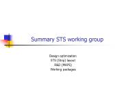 Summary STS working group