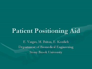 Patient Positioning Aid