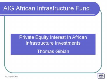 AIG African Infrastructure Fund