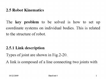 2.5 Robot Kinematics