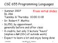 CSE 655 Programming Languages PowerPoint PPT Presentation