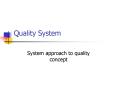 Quality System PowerPoint PPT Presentation