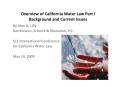 Overview of California Water Law Part I Background and Current Issues PowerPoint PPT Presentation