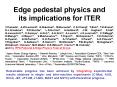 Edge pedestal physics and its implications for ITER PowerPoint PPT Presentation