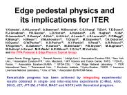 Edge pedestal physics and its implications for ITER