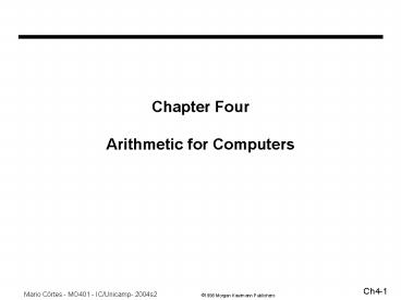 Chapter Four Arithmetic for Computers