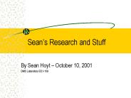Seans Research and Stuff