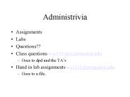 Administrivia