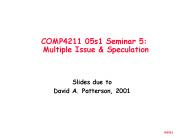 COMP4211 05s1 Seminar 5: Multiple Issue