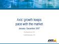 Axis growth keeps pace with the market January December 2007 PowerPoint PPT Presentation