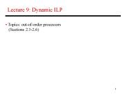 Lecture 9: Dynamic ILP