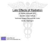 Late Effects of Radiation