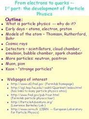 From electrons to quarks 