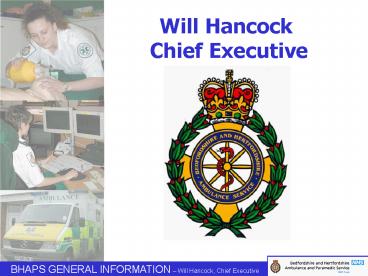 Will Hancock Chief Executive