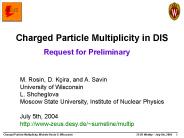 Charged Particle Multiplicity in DIS