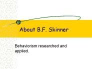 About B.F. Skinner
