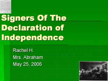 Signers Of The Declaration of Independence