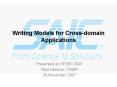Writing Models for Crossdomain Applications PowerPoint PPT Presentation