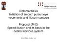 Diploma thesis Initiation of smooth pursuit eye movements and illusory contours Proposal PhD Speed i PowerPoint PPT Presentation