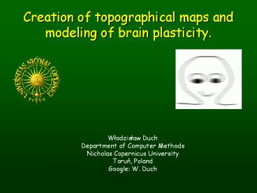 Creation of topographical maps and modeling of brain plasticity.
