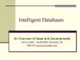 Intelligent Databases PowerPoint PPT Presentation