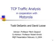 TCP Traffic Analysis in cooperation with Motorola