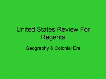 United States Review For Regents