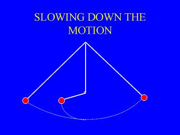 SLOWING DOWN THE MOTION