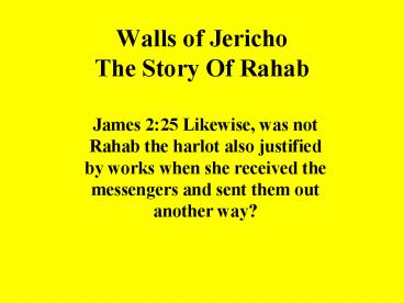 Walls of Jericho The Story Of Rahab
