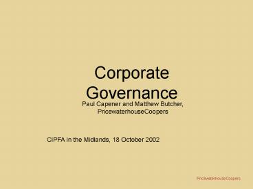 Corporate Governance