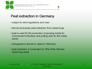IPS Global Strategy for Peatland Management