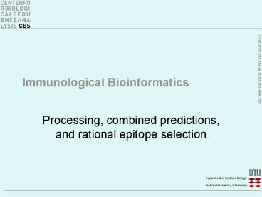 Immunological Bioinformatics