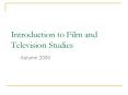 Introduction to Film and Television Studies PowerPoint PPT Presentation