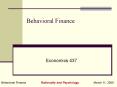 Behavioral Finance PowerPoint PPT Presentation