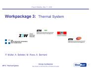Workpackage 3: Thermal System