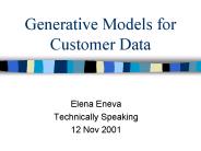 Generative Models for Customer Data