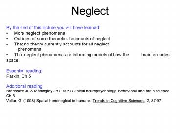 Neglect presentation | free to view