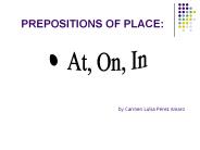 PREPOSITIONS OF PLACE: