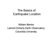 The Basics of Earthquake Location