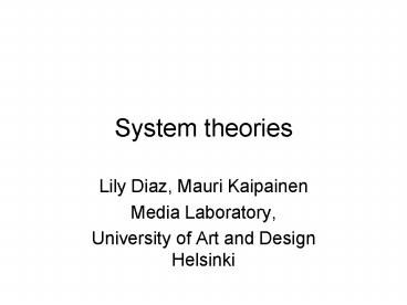 System theories
