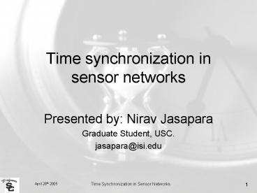 Time synchronization in sensor networks
