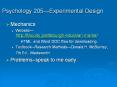 Psychology 205Experimental Design PowerPoint PPT Presentation
