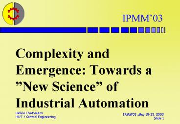 IPMM03, May 1823, 2003