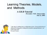 Learning Theories, Models, and Methods