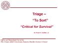 Triage PowerPoint PPT Presentation