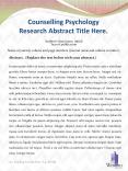 Counselling Psychology Research Abstract Title Here. PowerPoint PPT Presentation
