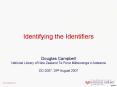 Identifying the Identifiers PowerPoint PPT Presentation