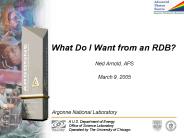 What Do I Want from an RDB